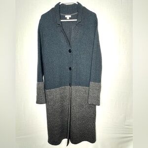 J Jill Womens Long Line Sweater Cardigan Colorblock Size Small Minimalist Mature